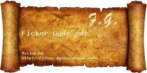 Ficker Győző névjegykártya